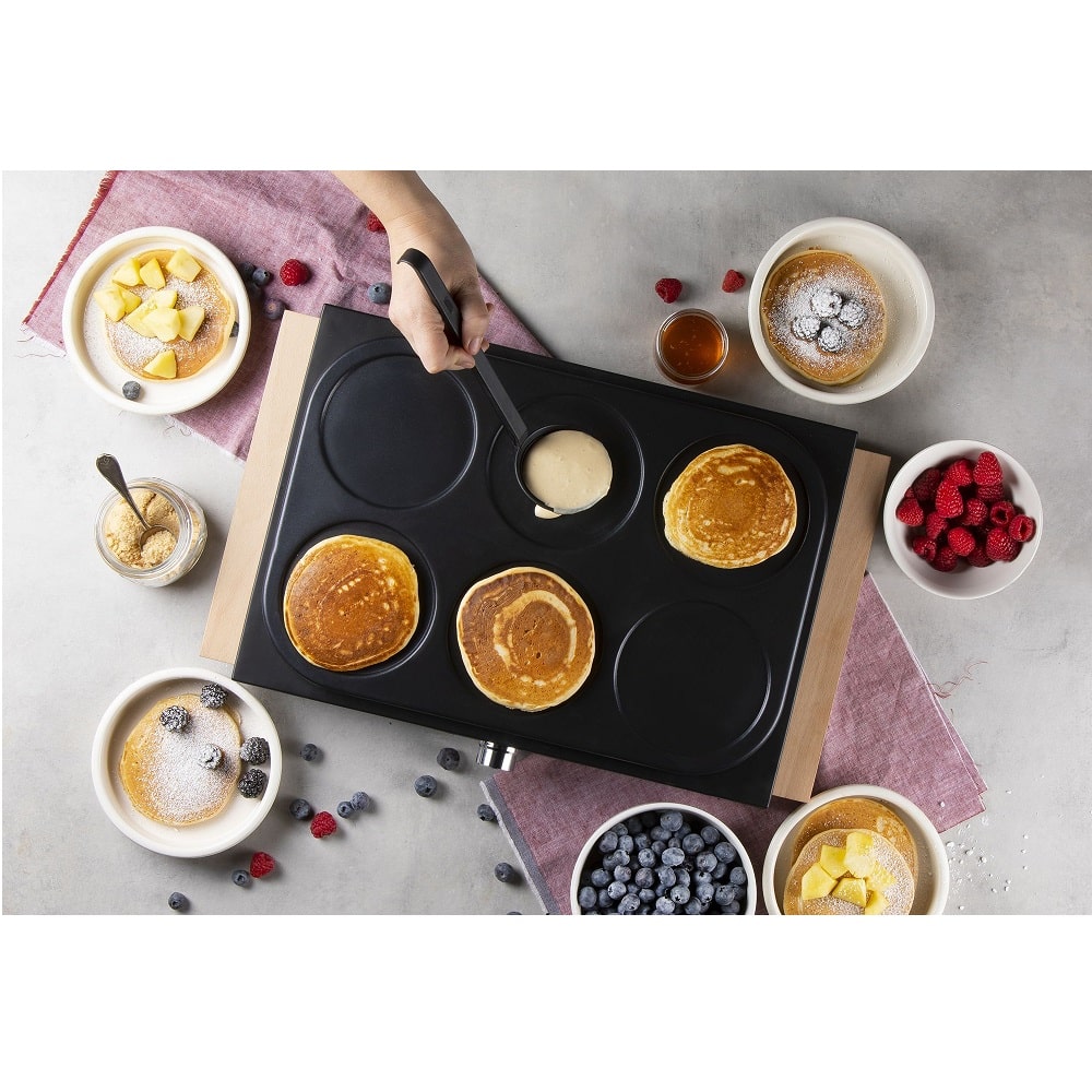 Aparat pentru pancakes, DOMO, Family Crêpes Wood, negru