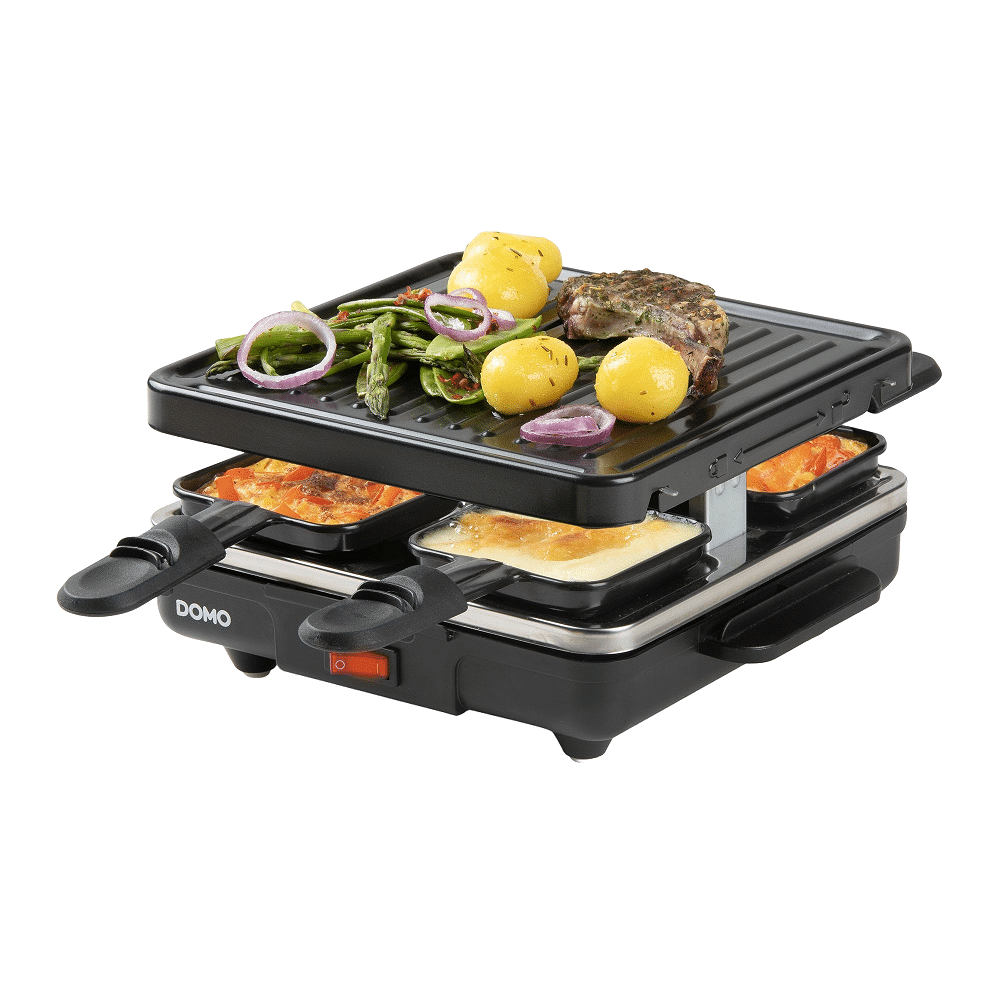 Plita grill si raclette, DOMO, Just Us, 4 persoane, negru