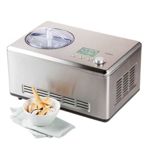 Masina de inghetata si sorbet cu compresor, DOMO, 2 litri, inox