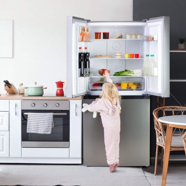 Frigider side by side Full No Frost, DOMO, 362 litri, inox