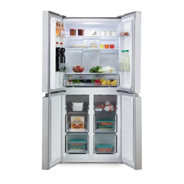 Frigider side by side Full No Frost, DOMO, 362 litri, inox