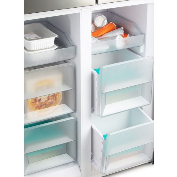 Frigider side by side Full No Frost, DOMO, 362 litri, inox