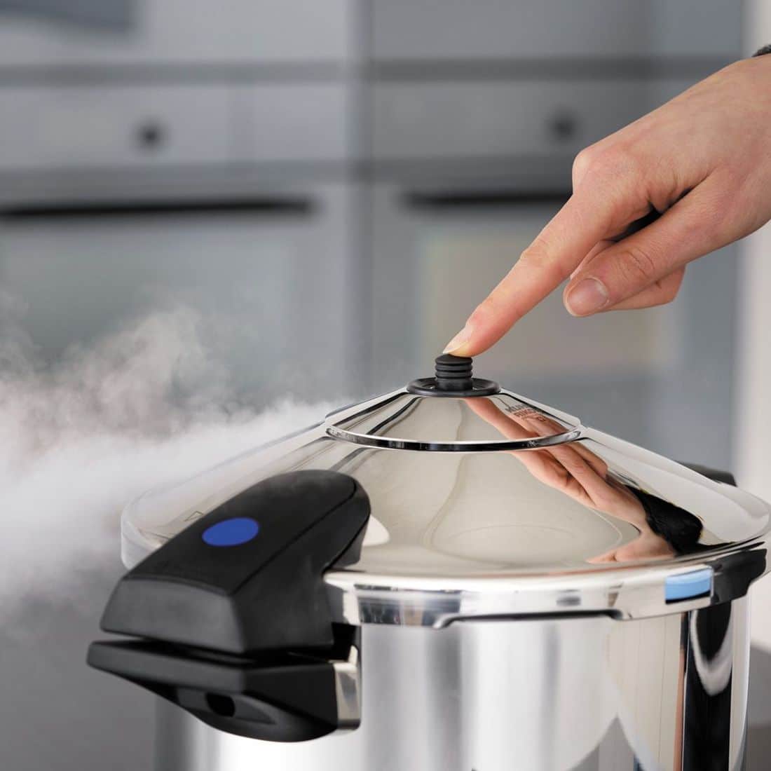 Oala sub presiune cu senzor temperatura, otel inoxidabil, 5 litri, Kuhn Rikon, Duromatic Comfort