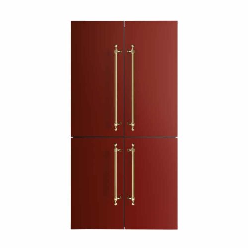 Frigider side by side, ILVE, Nostalgie, 539 litri, burgundy/gold