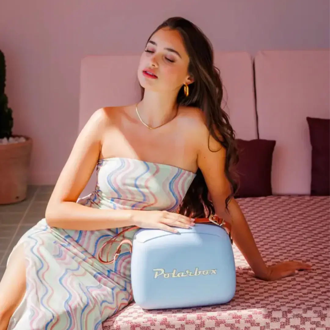 Geanta frigorifica, Polarbox, Gold, 6 litri, blue pastel