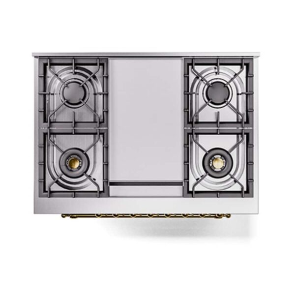 Aragaz, ILVE, Nostalgie, 90 cm, 4 arzatoare, Fry Top, cuptor electric, graphite matte/chrome