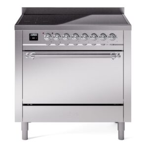 Aragaz, ILVE, Nostalgie, 90 cm, plita cu inductie, 6 zone de gatit, cuptor electric, solid door, stainless stell/chrome