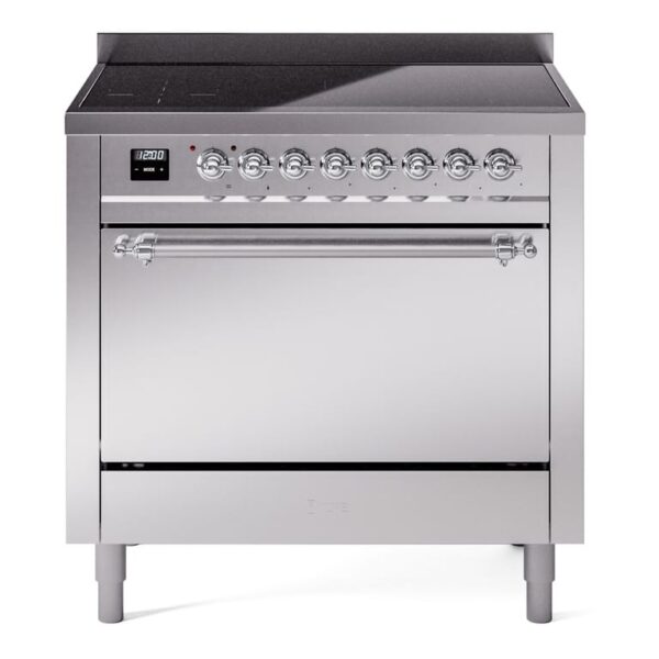 Aragaz, ILVE, Nostalgie, 90 cm, plita cu inductie, 6 zone de gatit, cuptor electric, solid door, stainless stell/chrome