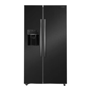 Frigider side by side cu dozator de apa/gheata, Schneider, 513 litri, negru