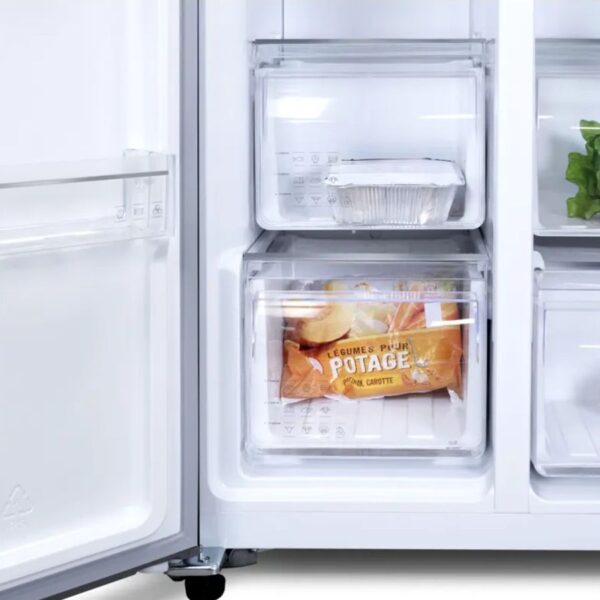 Frigider side by side cu dozator de apa/gheata, Schneider, 513 litri, negru