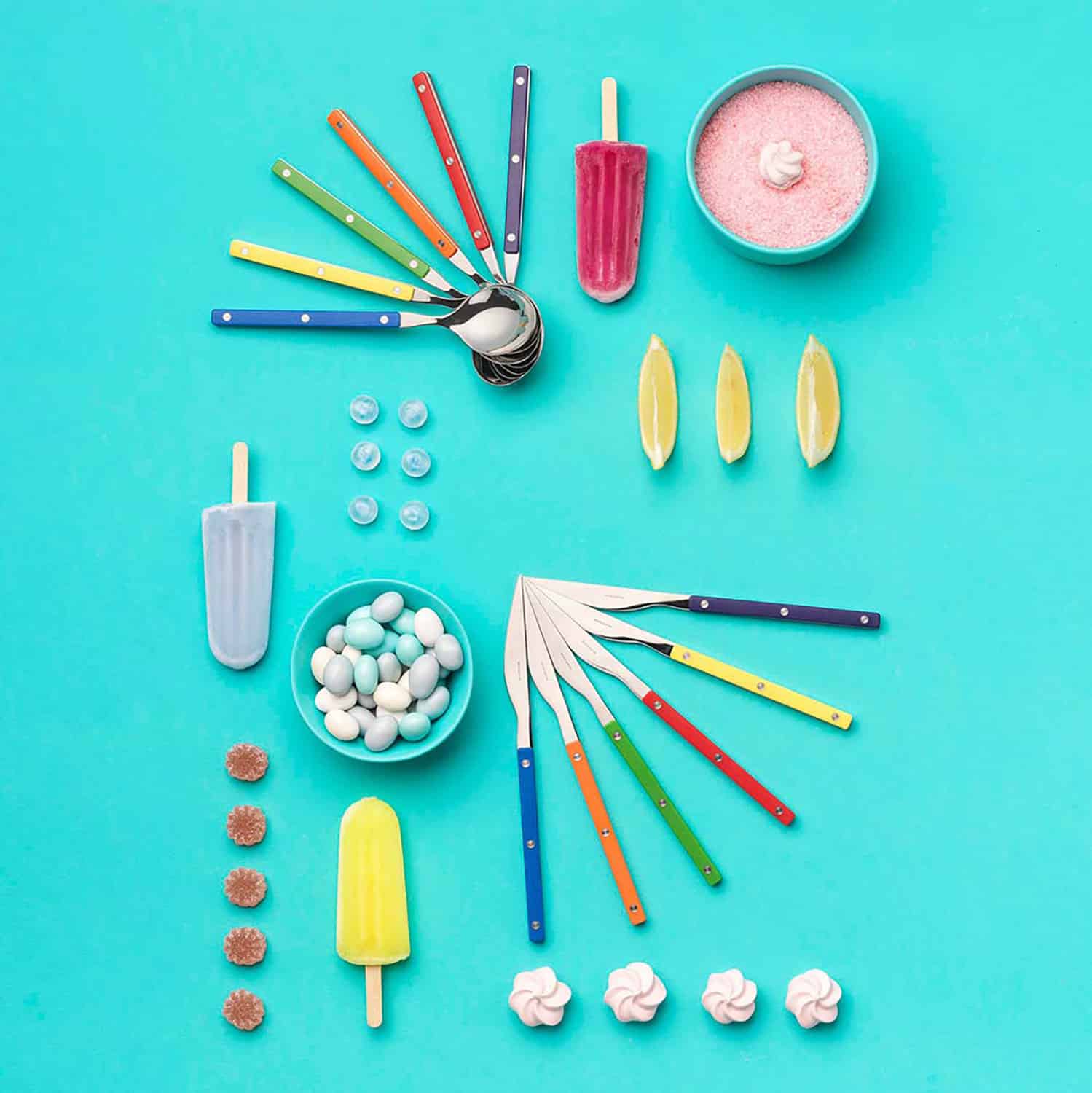 Set 24 tacamuri, Casa Bugatti, Allegra, blue