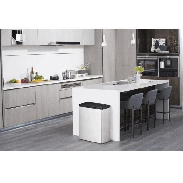 Cos de gunoi push, EKO, Essential Touch, 2x20 litri, 2 compartimente, inox