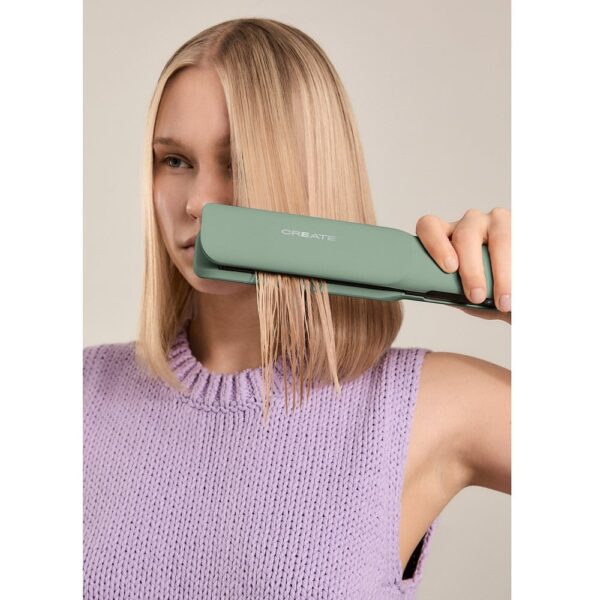 Placa de indreptat si uscat parul 2in1, CREATE, Ceramic Air Styler Dual, sage