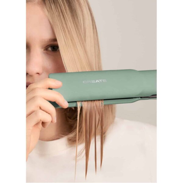 Placa de indreptat si uscat parul 2in1, CREATE, Ceramic Air Styler Dual, sage