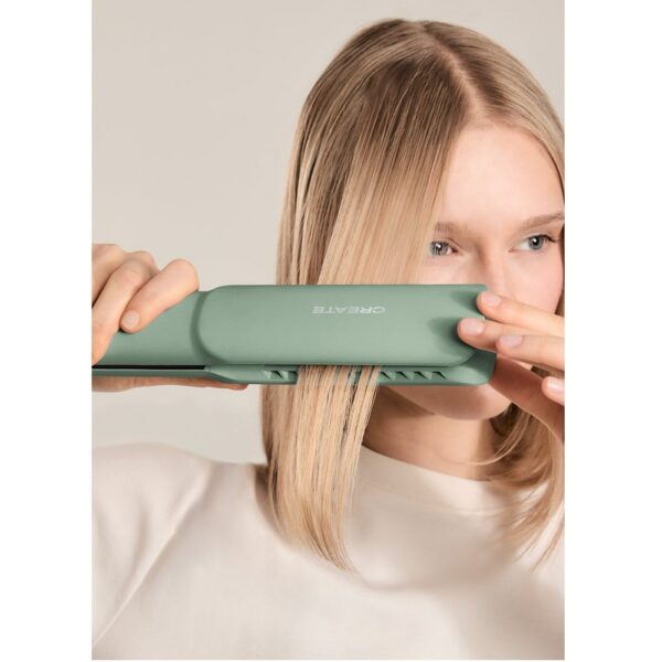 Placa de indreptat si uscat parul 2in1, CREATE, Ceramic Air Styler Dual, sage
