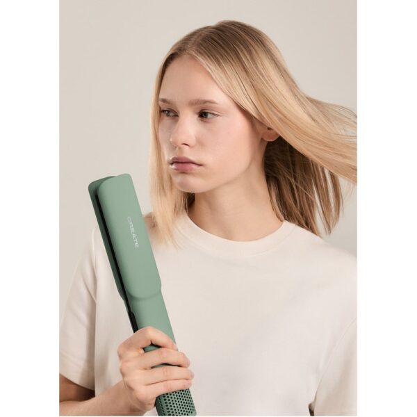 Placa de indreptat si uscat parul 2in1, CREATE, Ceramic Air Styler Dual, sage
