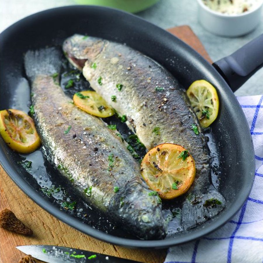 Tigaie pentru peste, 36x25, aluminiu si titan, Kuhn Rikon, Fish Star