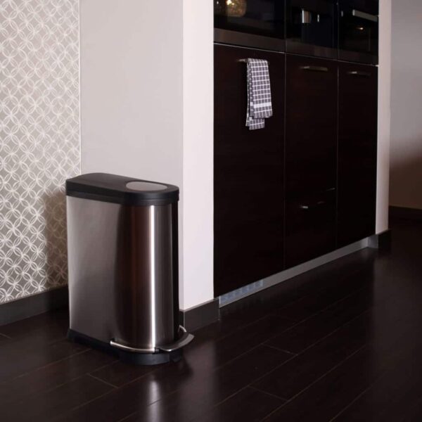 Cos de gunoi cu pedala, EKO, Viva, 40 litri, 1 compartiment, inox