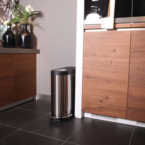 Cos de gunoi cu pedala, EKO, Viva, 40 litri, 1 compartiment, inox