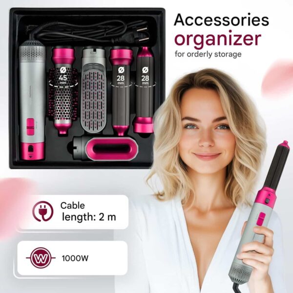 Uscator de par 4in1, ProfiCare, 1000 W, gri/roz