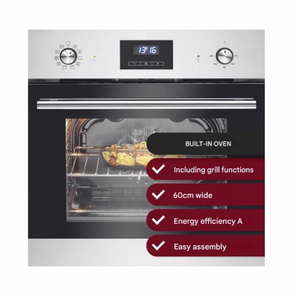 Cuptor electric cu convectie incorporabil, 56 litri, Bomann, EBO7911IX, inox