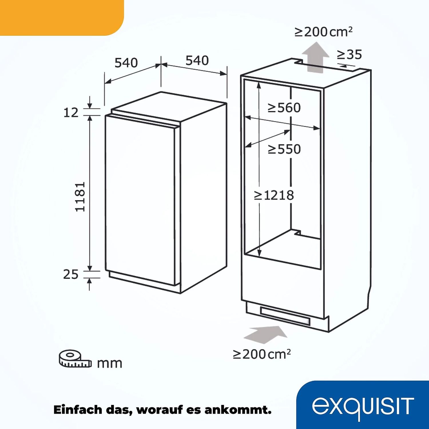 Frigider incorporabil, Exquisit, 181 litri, alb