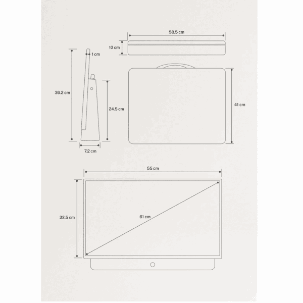 Televizor Smart portabil HD 24 inch, CREATE, reincarcabil, alb