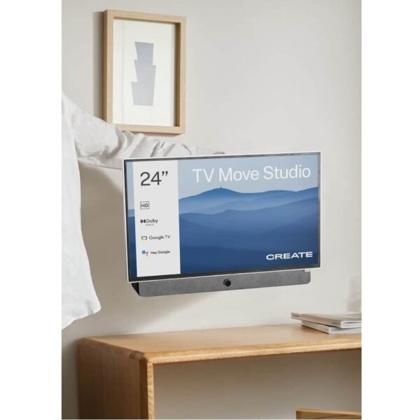 Televizor Smart portabil HD 24 inch, CREATE, reincarcabil, alb
