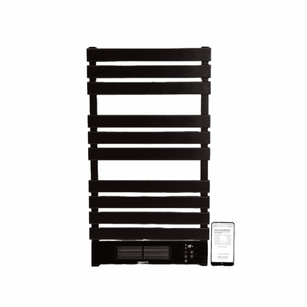 Radiator electric de perete pentru baie cu Wi-Fi, CREATE, Warm Towel Pro, negru