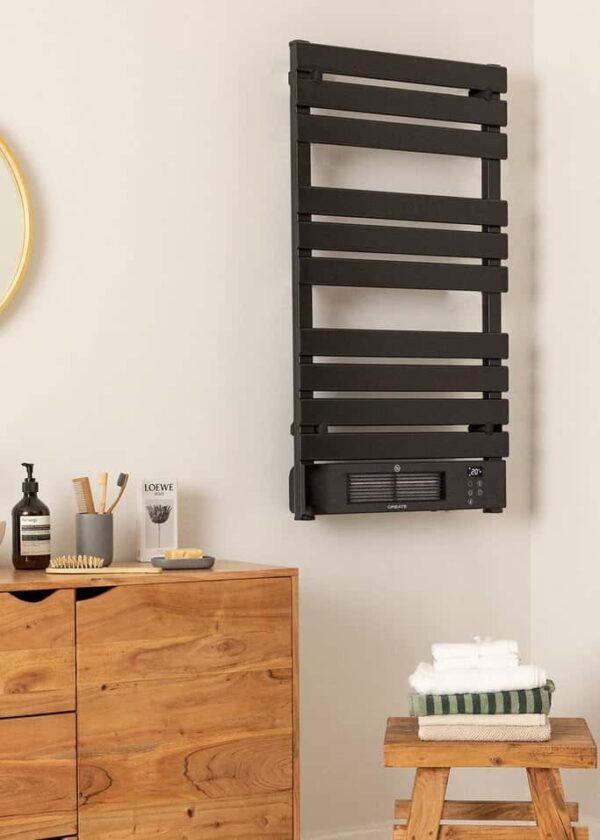 Radiator electric de perete pentru baie cu Wi-Fi, CREATE, Warm Towel Pro, negru