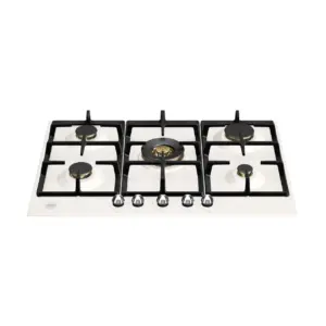 Plita incorporabila pe gaz, Bertazzoni, colectie Heritage, 5 arzatoare, 75 cm, alb