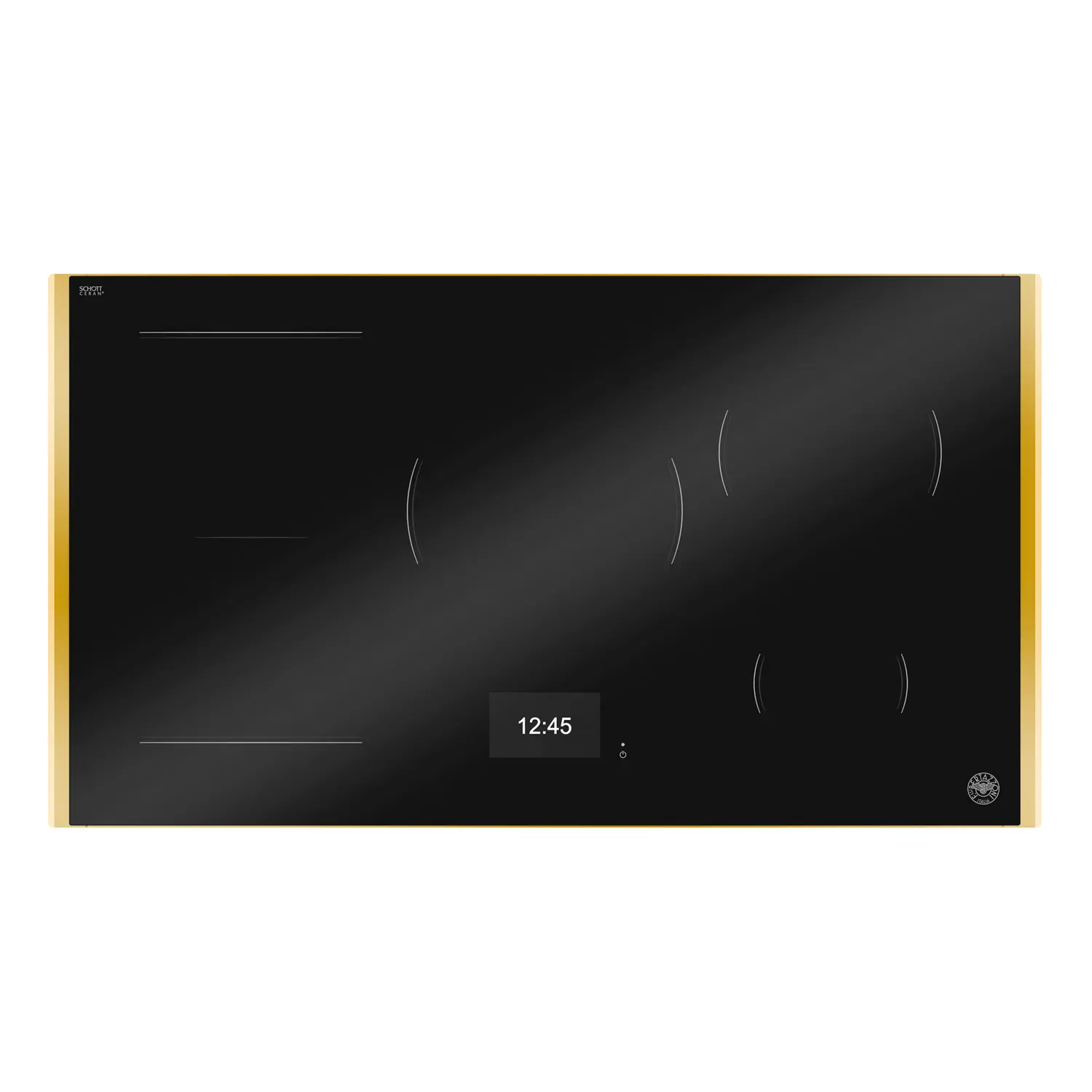Plita incorporabila cu inductie, Bertazzoni, 5 zone, 90 cm, colectie Modern, negru/auriu