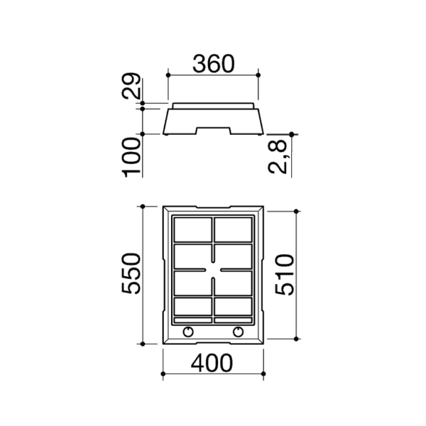 Plita pe gaz, Barazza, Outdoor, 1 arzator, 40 cm, inox
