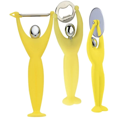 Set ustensile, Gym, Casa Bugatti, 3 piese, galben