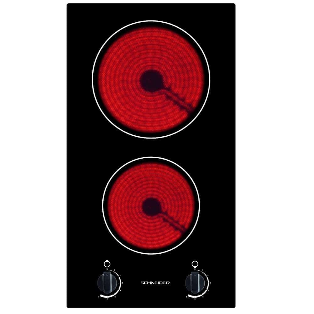 Plita vitroceramica incorporabila, Schneider, 2 zone, 30 cm, negru
