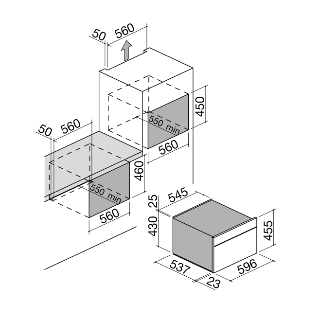 Cuptor electric si microunde 2in1 incorporabil, 40 litri, Barazza, Icon Mat, gri