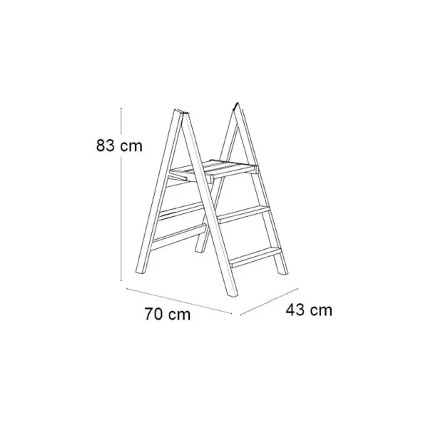 Scaun pliabil tip scara, Arredamenti Italia, Dorotea, 150x48, lemn natur