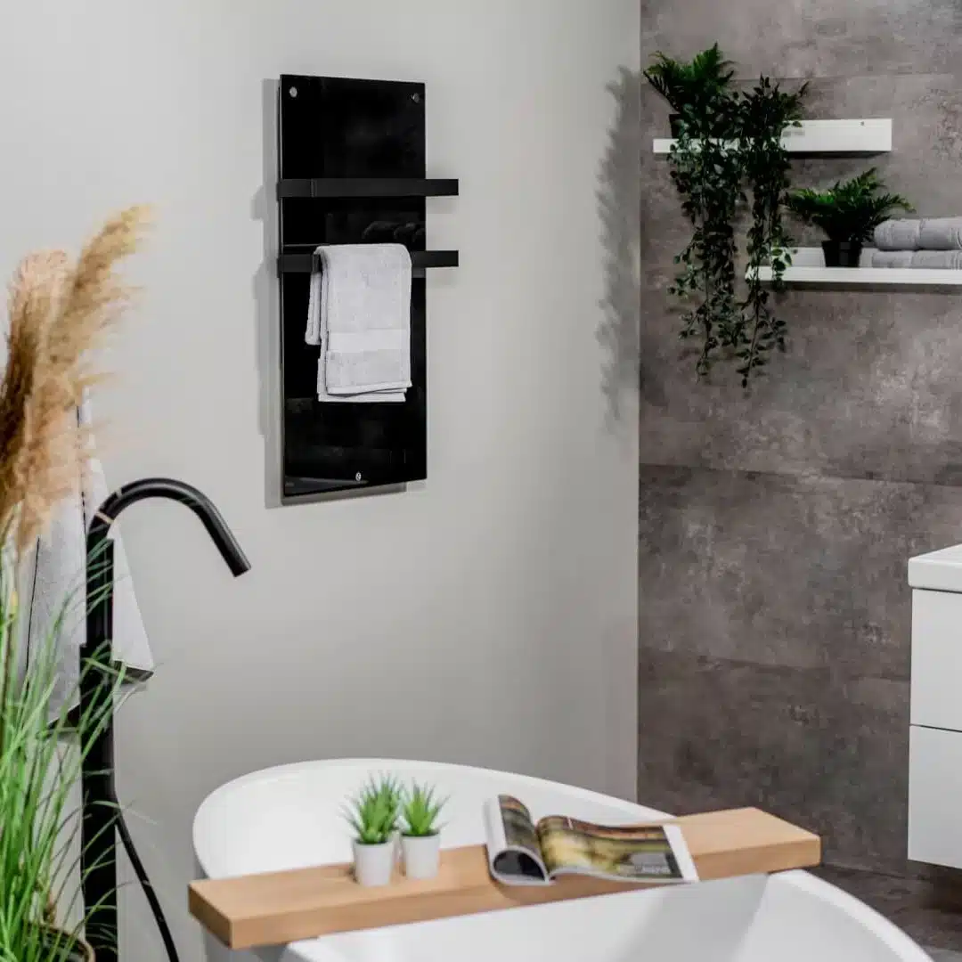 Incalzitor electric pentru baie port-prosop, Eurom, Sani 400 Wifi, negru