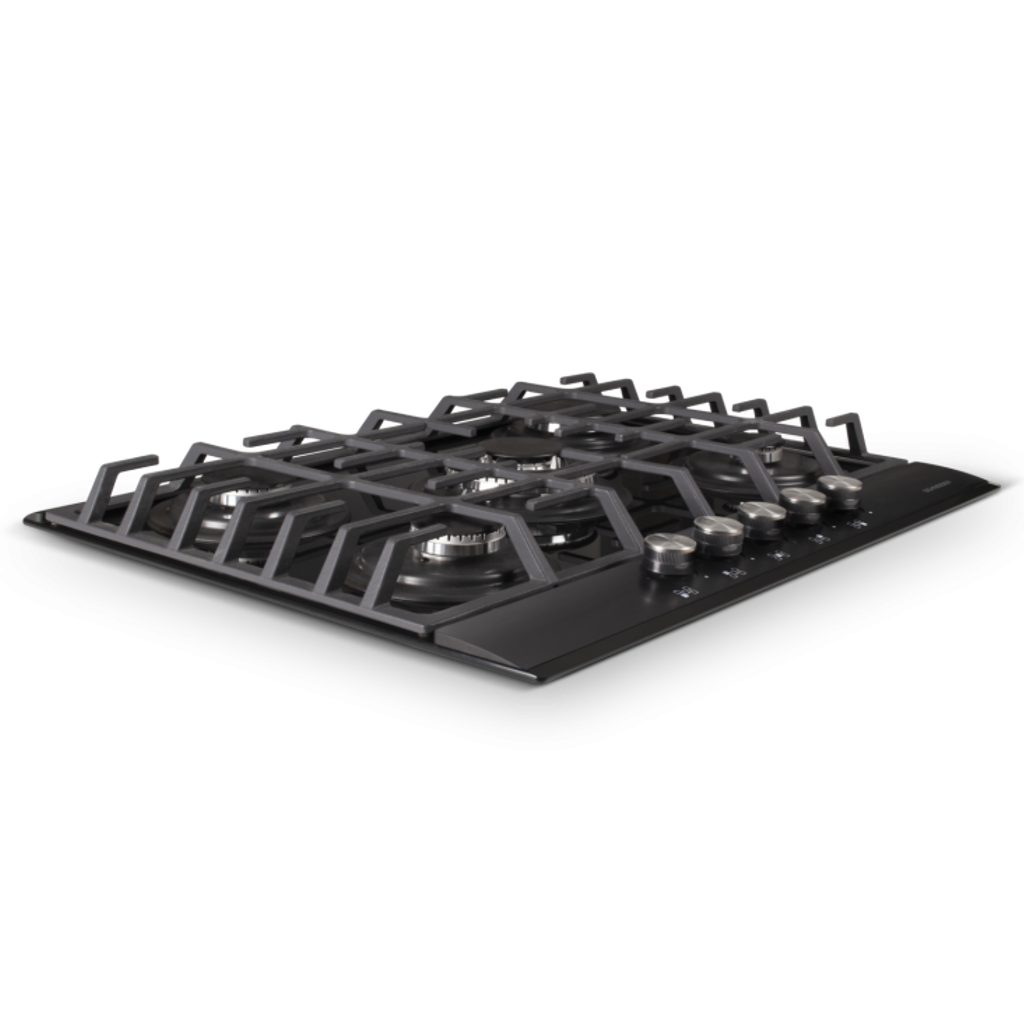 Plita incorporabila pe gaz, Schneider, 5 arzatoare, 70 cm, antracit