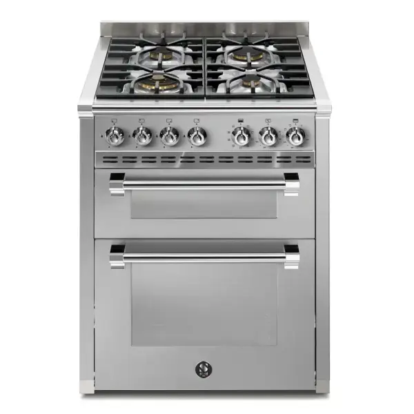 Aragaz, Steel Cucine, 70 cm, 4 arzatoare, 2 cuptoare, colectie Ascot, inox