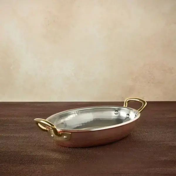 Vas oval cu capac pentru copt, cupru, 1.5 litri, Ruffoni, colectie Historia