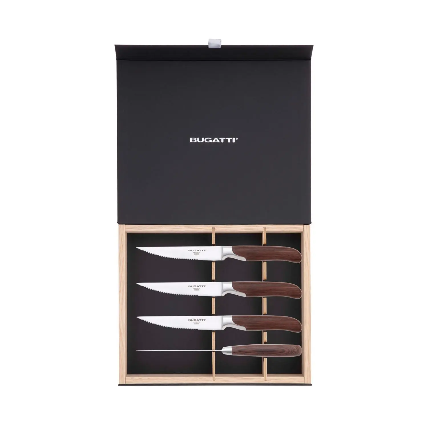 Set 4 cutite pentru friptura, Casa Bugatti, En Cruz, maro wenge