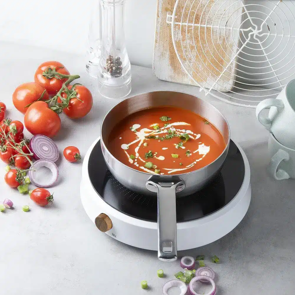 Plita electrica cu inductie, DOMO, 2000 W, 1 zona, alb