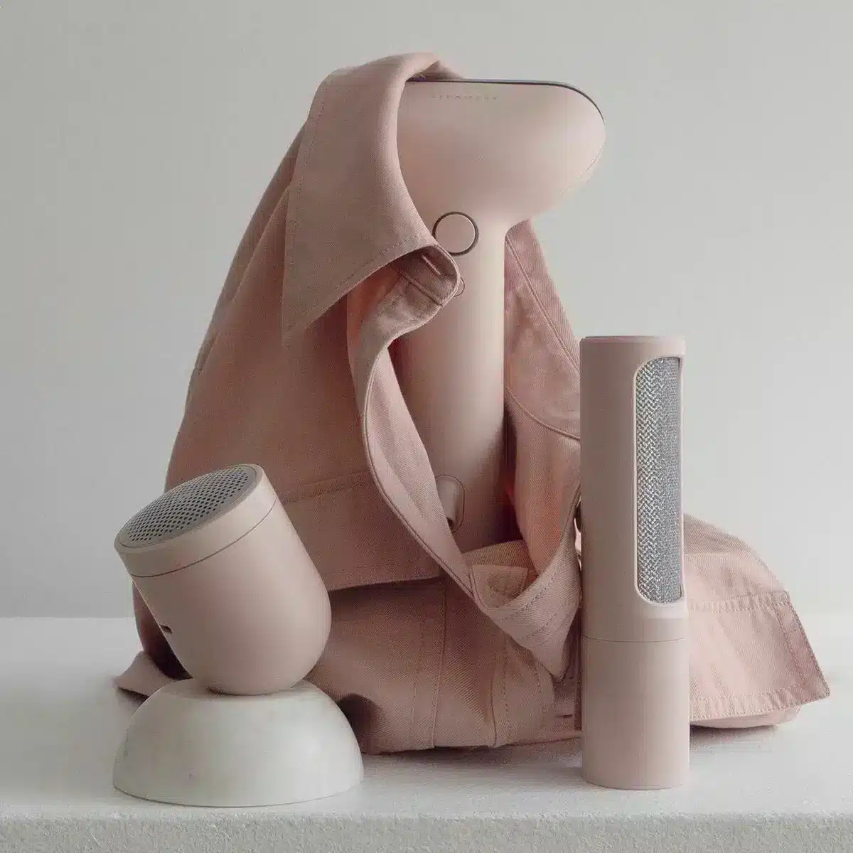 Perie pentru scame, Steamery Stockholm, Lint Brush, roz pastel