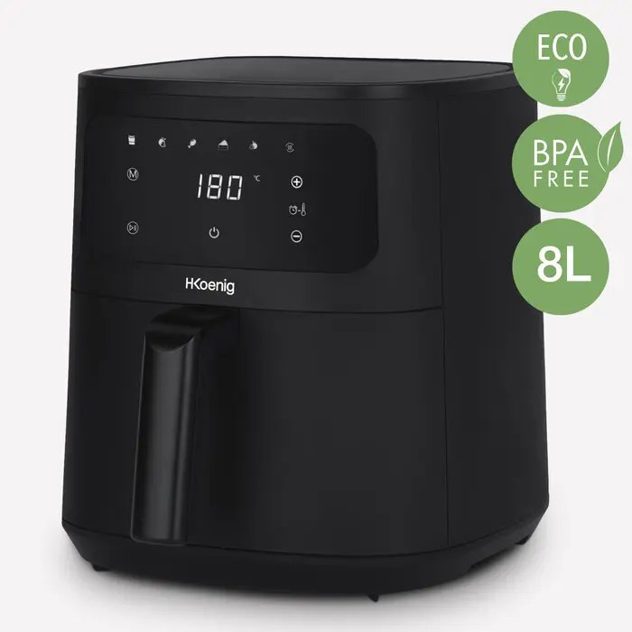 Friteuza cu aer cald Air Fryer, H.Koenig, FRY880, 1700 W, 8 litri, negru