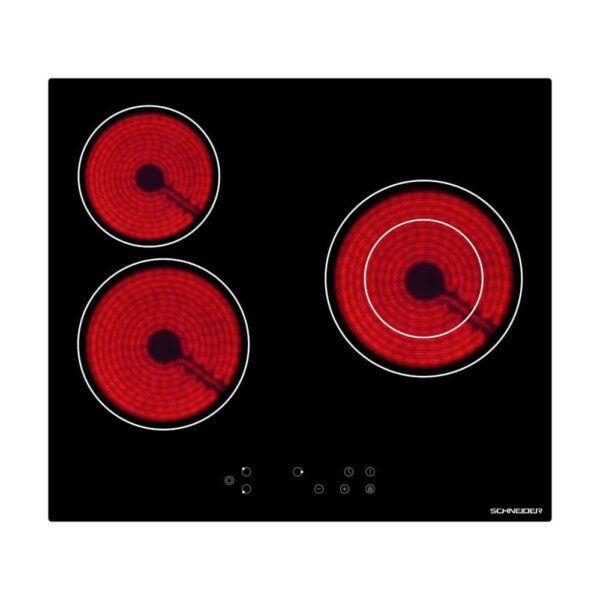 Plita vitroceramica incorporabila, Schneider, 3 zone, 60 cm, negru