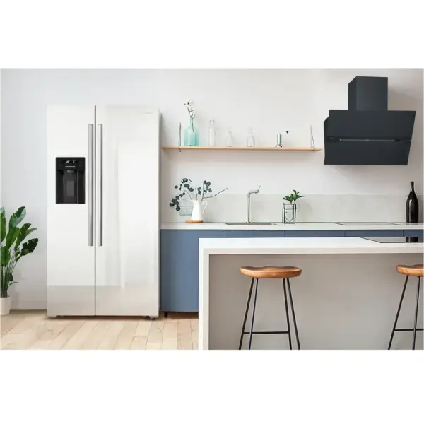 Frigider side by side cu dozator de apa/gheata, Schneider, 556 litri, alb