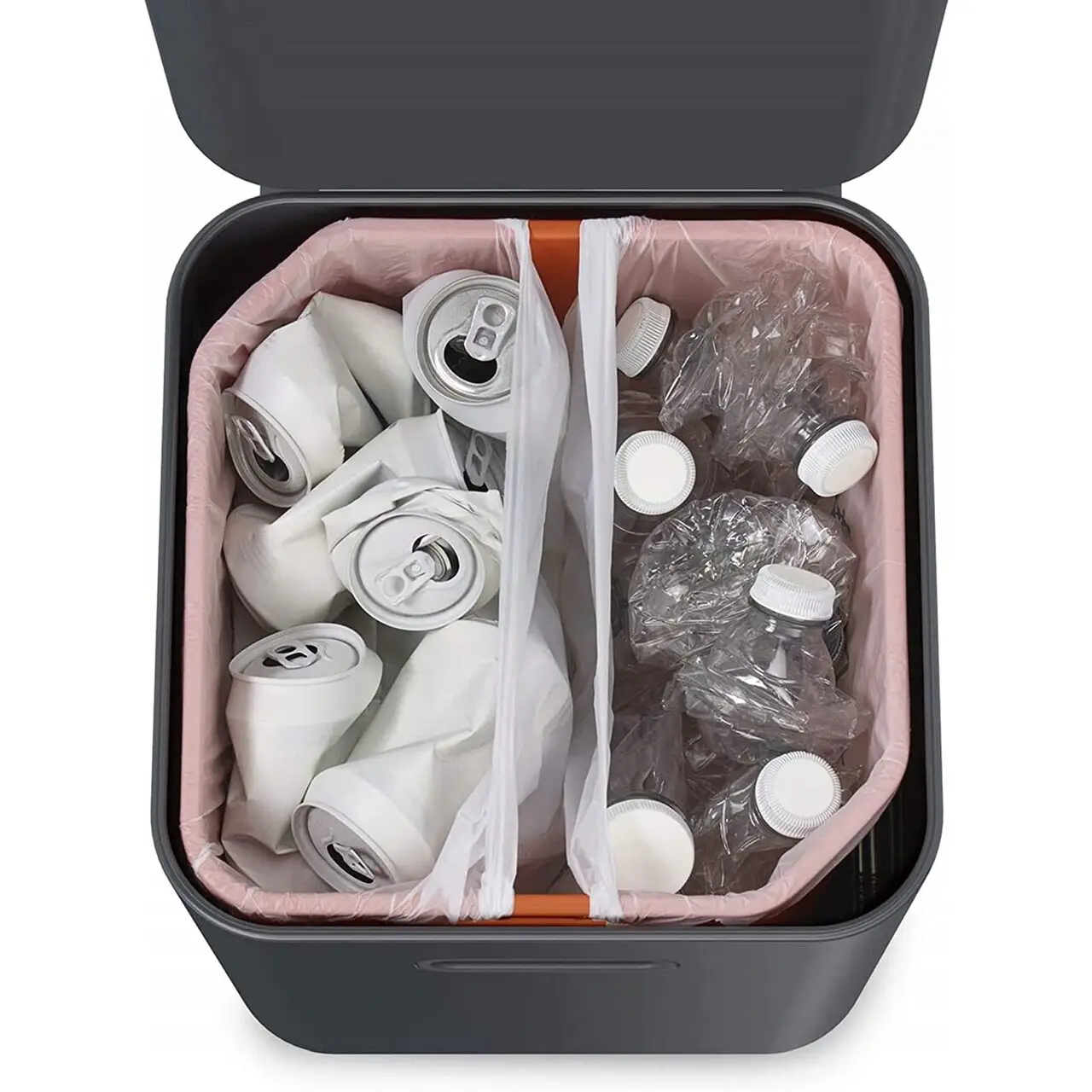 Cos de gunoi, Joseph Joseph, Totem, 2x20 litri, 2 compartimente, antracit