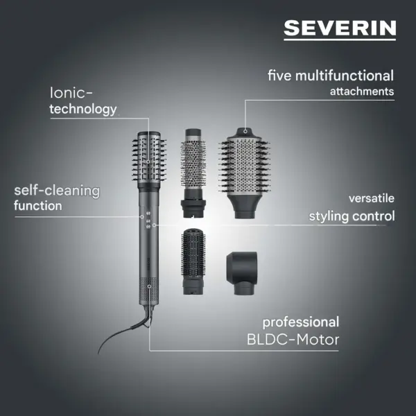 Uscator de par 5in1, Severin, Multi Style Pro, 1000 W, antracit