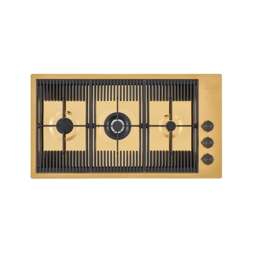 Plita incorporabila pe gaz, Foster, Milanello, 87 cm, finisaj PVD, auriu